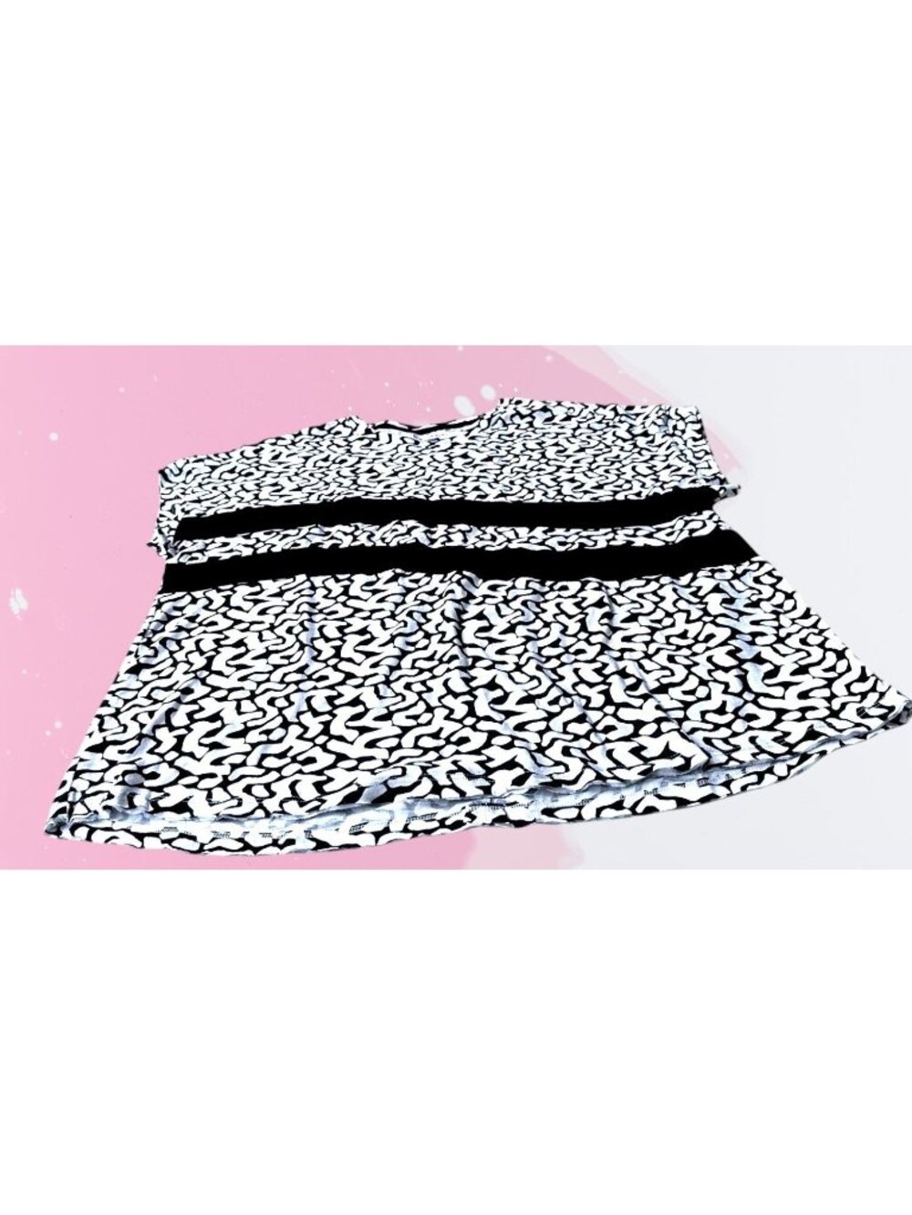 NWT Kinesis Pullover Top XL Black White Stripe Abstract Dolman Sleeves Workwear - Picture 11 of 12